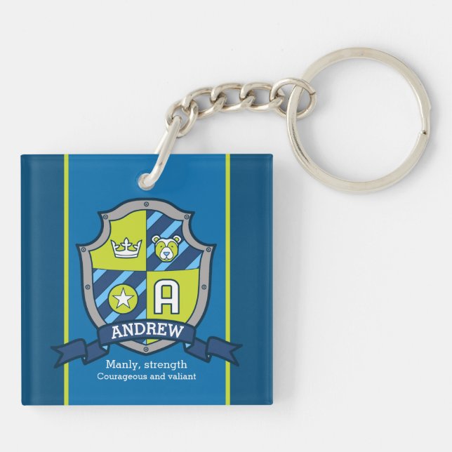 Andreas Name bedeutet "Wappen Bären" Schlüsselanhänger (Rückseite)