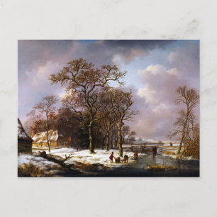 Andreas Schelfhout Winterlandschaft Postkarte