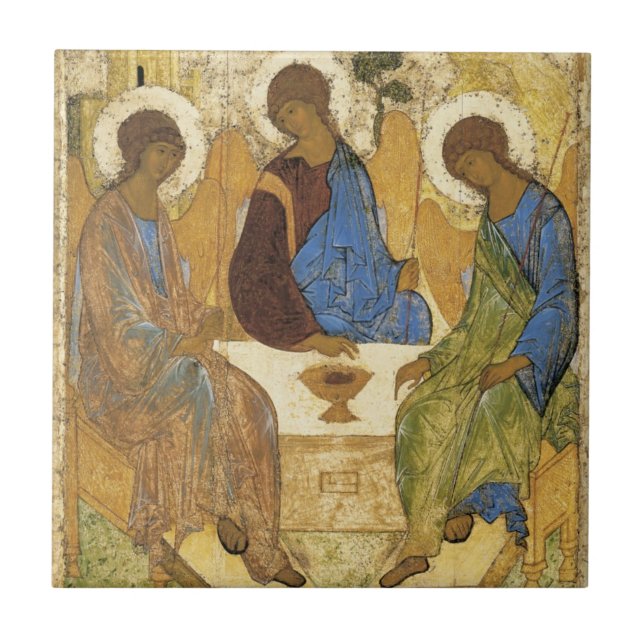 Andrei Rublev Iconic Trinity Angels Abraham Bible Fliese (Vorderseite)