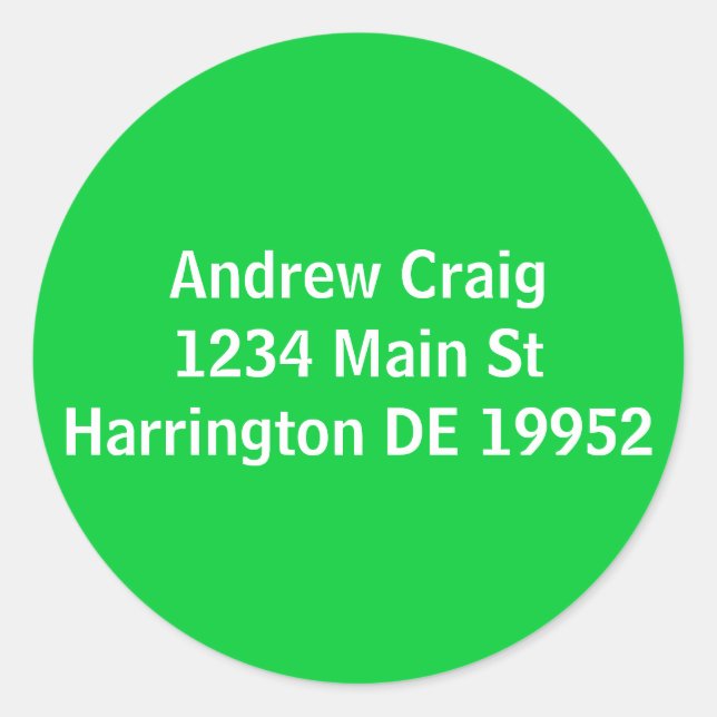 Andrew Craig1234 Main StHarrington DE 19952 Runder Aufkleber (Vorderseite)