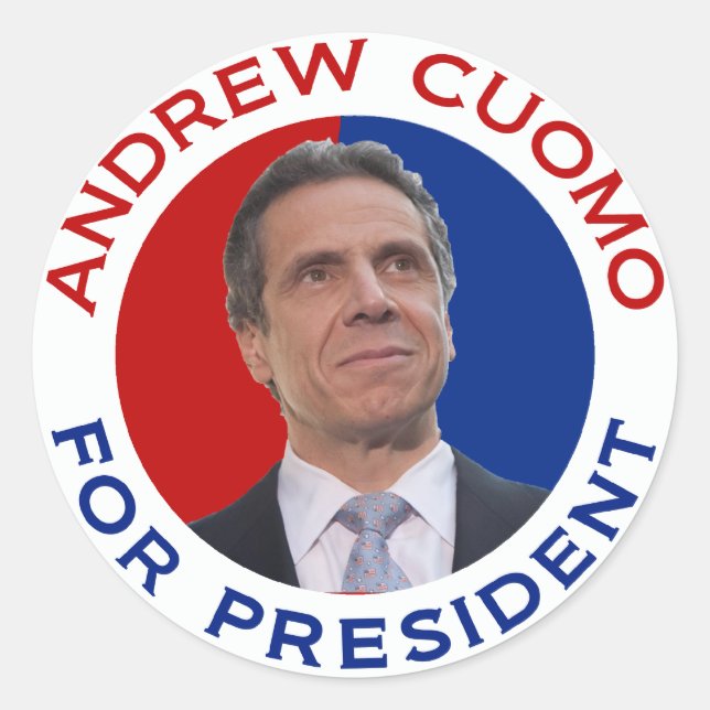 Andrew Cuomo für Präsident Runder Aufkleber (Vorderseite)