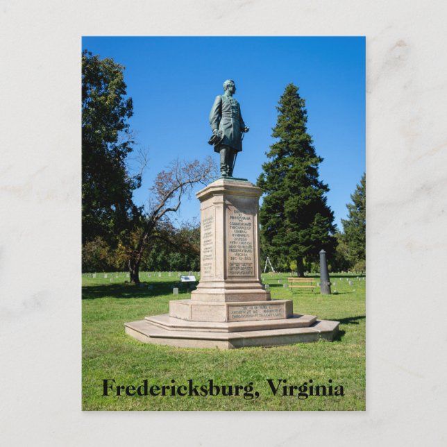 Andrew Humphreys Statue in Fredericksburg Postkarte (Vorderseite)