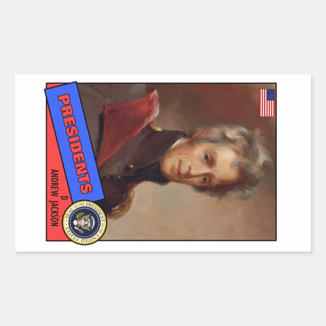 Andrew Jackson Baseball Card Rechteckiger Aufkleber (Vorderseite)
