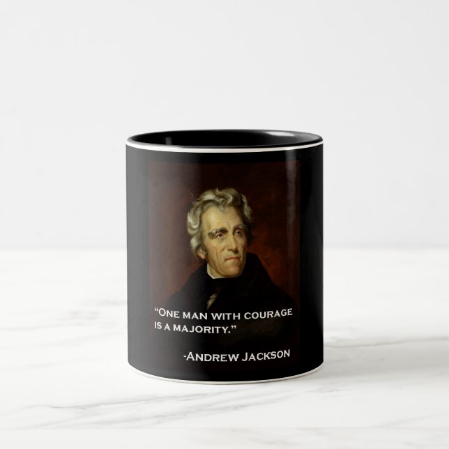 Andrew_Jackson durch Sully Zitat auf Mut Zweifarbige Tasse (Mittel)