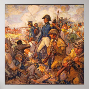 Andrew Jackson Während der Schlacht von New Orlean Poster