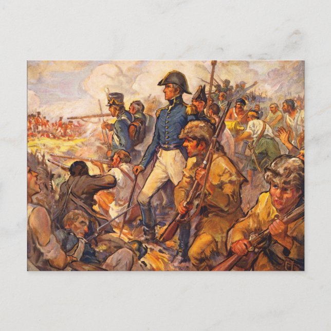 Andrew Jackson Während der Schlacht von New Orlean Postkarte (Vorderseite)