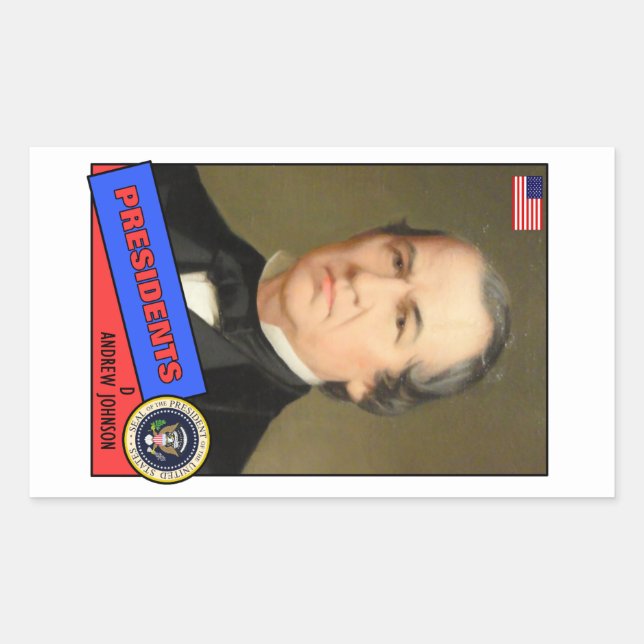 Andrew Johnson Baseball Card Rechteckiger Aufkleber (Vorderseite)