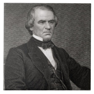 Andrew Johnson, graviert von einer Fotografie Fliese