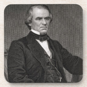 Andrew Johnson, graviert von einer Fotografie Getränkeuntersetzer
