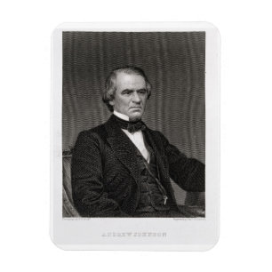 Andrew Johnson, graviert von einer Fotografie Magnet