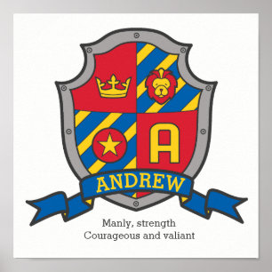 Andrew Jungs Name bedeutet heraldry Schild Poster