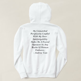 Andrew Tate Hoodie/Custom Designed/Quote by A.Tate Hoodie