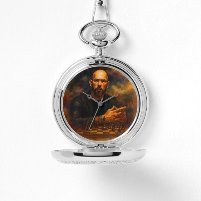Andrew Tate Silver Pocket Watch Armbanduhr (Vorderseite)