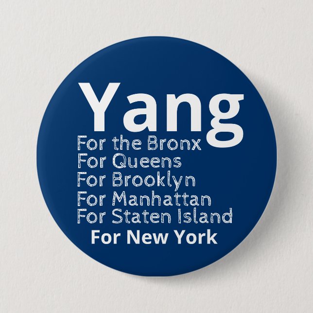 Andrew Yang für Bürgermeister Button (Vorderseite)