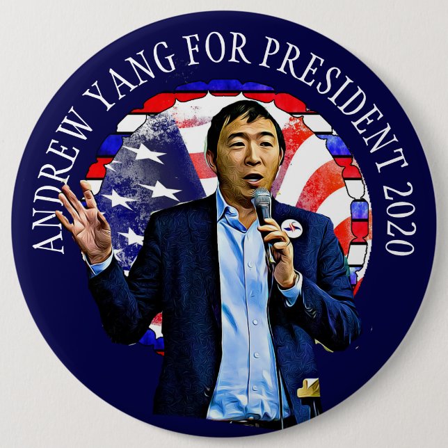 Andrew Yang für die US-Präsidentschaftswahl 2020 Button (Vorderseite)