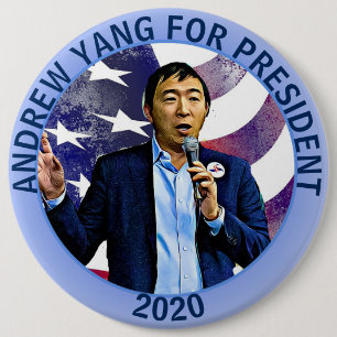 Andrew Yang für Präsident 2020 Unterstützung Polit Button