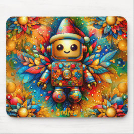 ANDREW ~ Zany ROBOT Weihnachten Mousepad