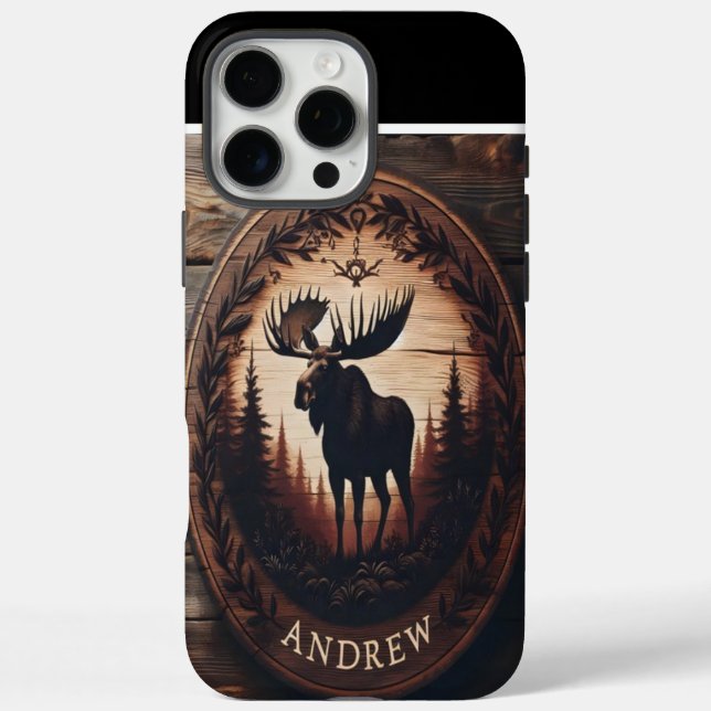 Andrew's Woodland Moose iPhone 16 Pro Max Hülle (Rückseite)