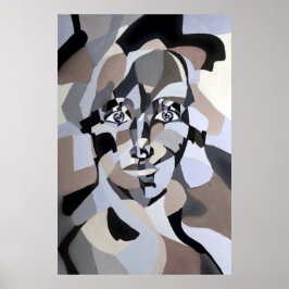 Androgin Abstrakt im modernen geometrischen Kubism Poster