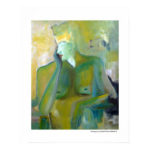 Androgyne Man Portrait Figurative Grüne Bilder