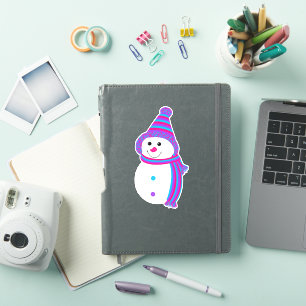 Androgyne Pride Snowman Snowperson Flag Green Aufkleber