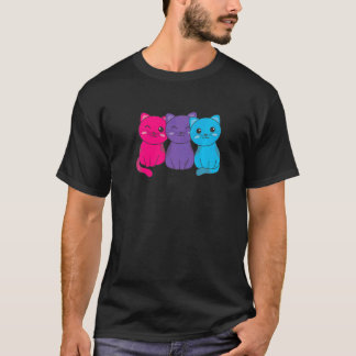 Androgynes Flaggenhaufen Stolz Lgbtq Katzen Süß An T-Shirt