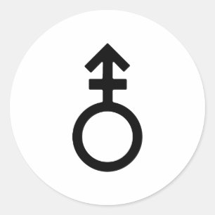 Androgynes Geschlechtssymbol Runder Aufkleber