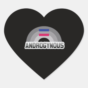 Androgynous Pride Herz-Aufkleber