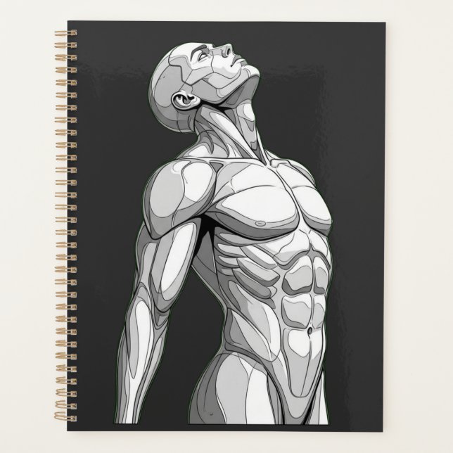 Android Anatomy: Futuristic Cyborg Daily Planner Planer (Vorderseite)