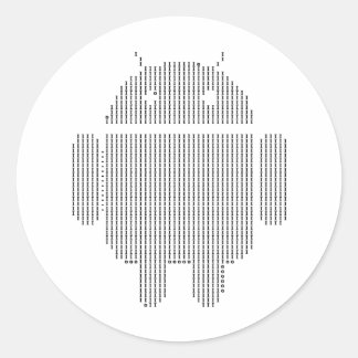 Android - Ascii schwarz Runder Aufkleber