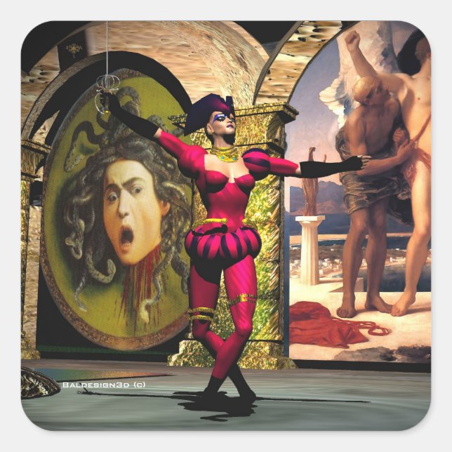 ANDROID BALLET, Science Fiction Quadratischer Aufkleber (Vorderseite)