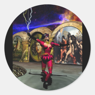 ANDROID BALLET, Science Fiction Runder Aufkleber