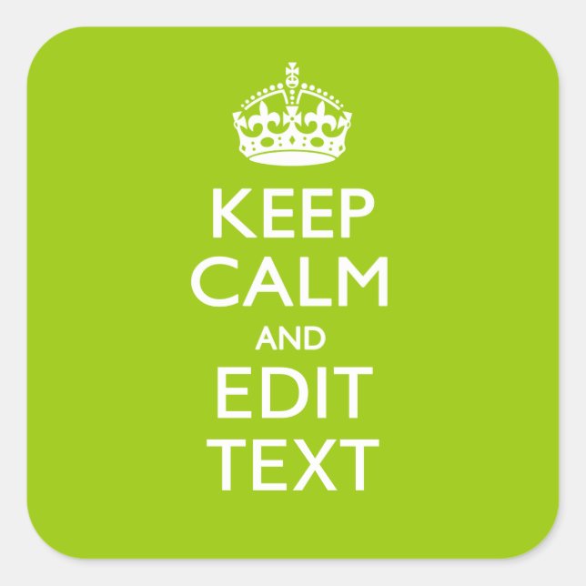 Android Green Behalt Calm haben Ihren Text Quadratischer Aufkleber (Vorderseite)