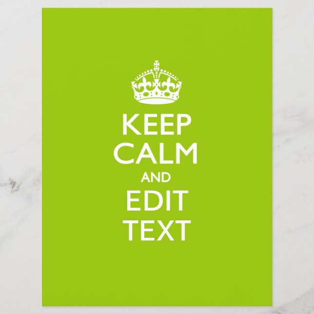 Android Green Behalte Ruhe und Ihren Text Flyer (Vorne)