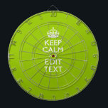Android Green Keep Calm Have Your Text Dartscheibe<br><div class="desc">Your Keep Calm saying on a fine custom android green accent color style decor. A personalized Keep Calm style saying on a one of a kind gift. Humorous or whimsical try on your creative words on two editable lines of text. Remember to use CAPITAL letters for best results. Use the...</div>
