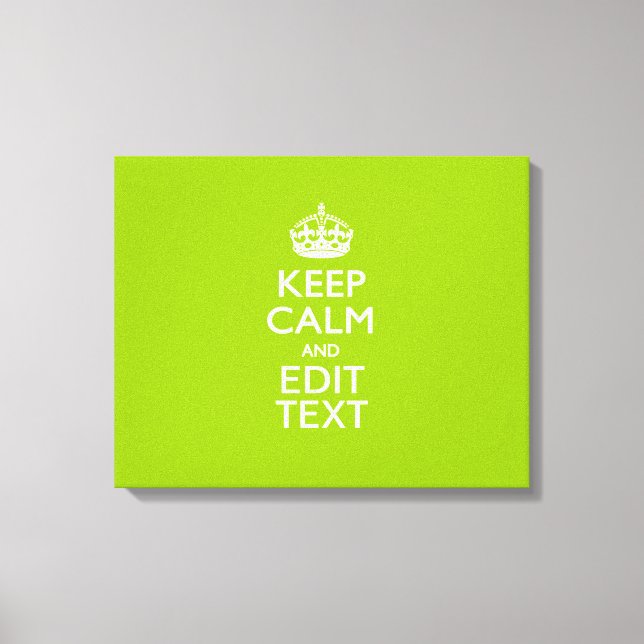 Android Green Style Behalte Ruhe und Ihren Text Leinwanddruck (Vorderseite)