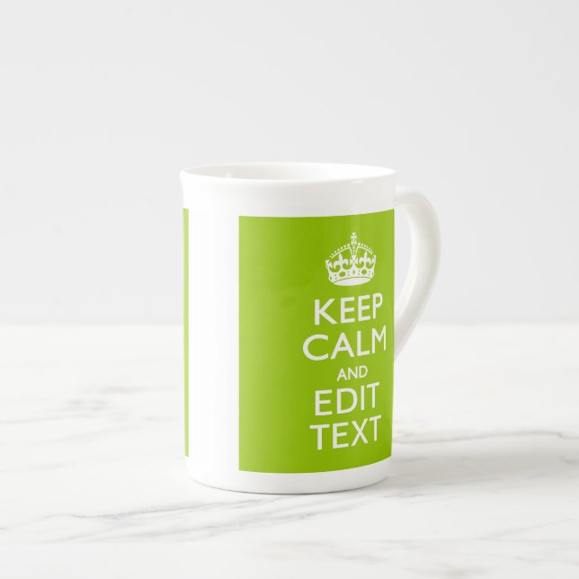 Android grüne Dekoration Behalte Ruhe und Text Prozellantasse (Vorderseite Rechts)