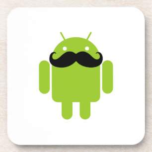 Android Robot Black Mustache Graphic Getränkeuntersetzer