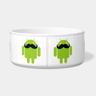 Android Robot Black Mustache Graphic Napf