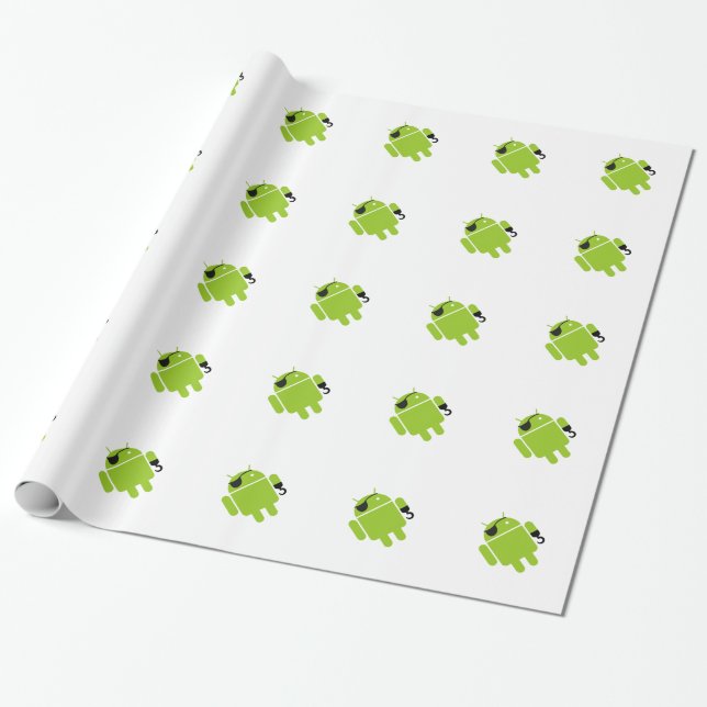 Android Robot Icon als Pirate Geschenkpapier (Ungerollt)