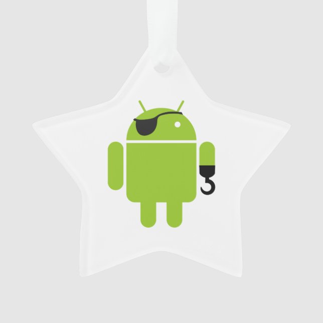 Android Robot Icon als Pirate Ornament (Vorderseite)