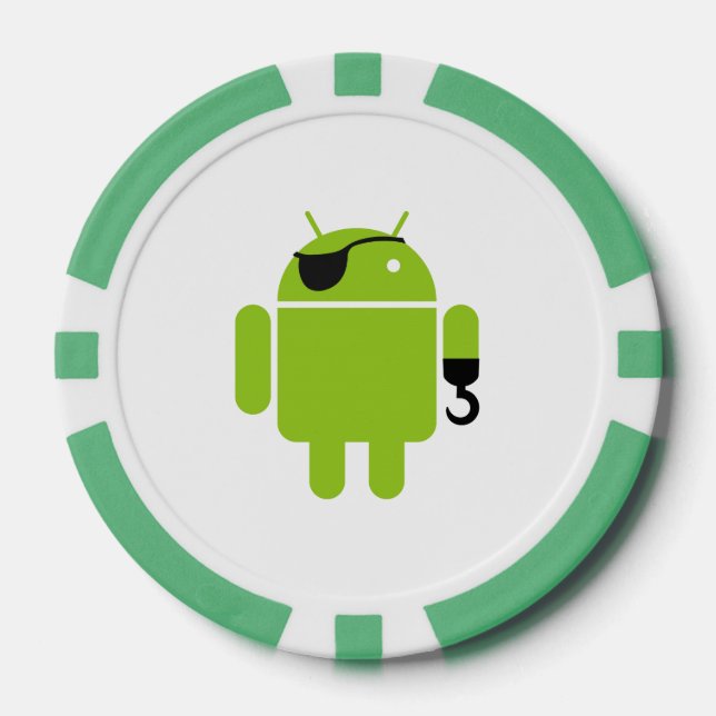 Android Robot Icon als Pirate Pokerchips (Vorderseite)