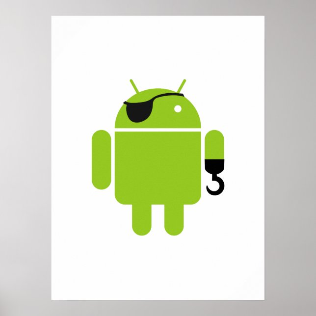 Android Robot Icon als Pirate Poster (Vorne)