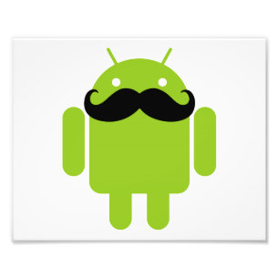 Android Robot Mustache Fotodruck