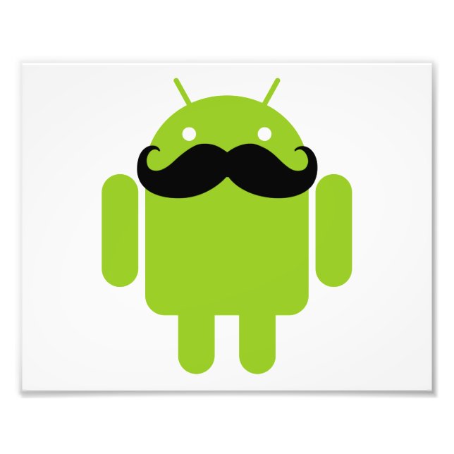 Android Robot Mustache Fotodruck (Vorne)