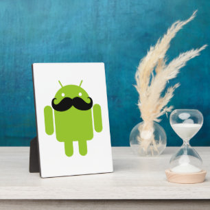 Android Robot Mustache Fotoplatte