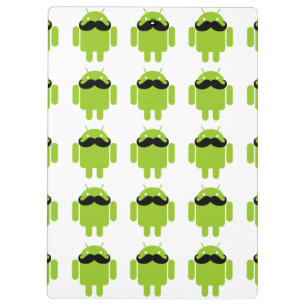 Android Robot Mustache Klemmbrett
