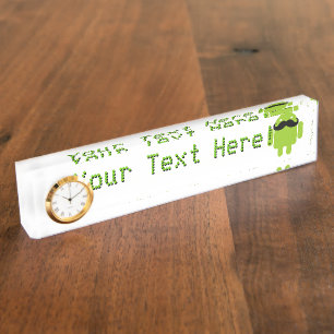 Android Robot Mustache Namensplakette