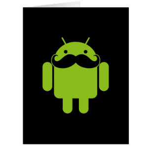 Android Robot Mustache Style auf schwarz