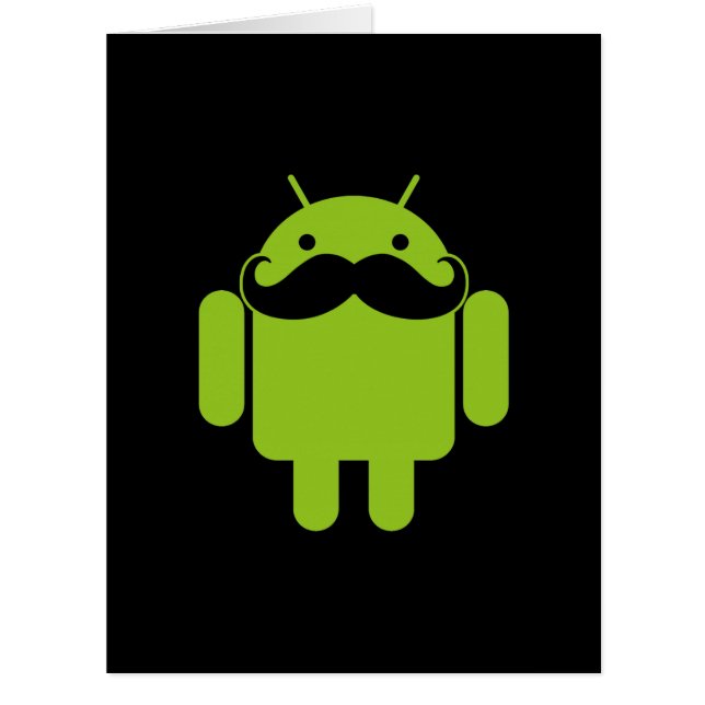 Android Robot Mustache Style auf schwarz (Vorderseite)